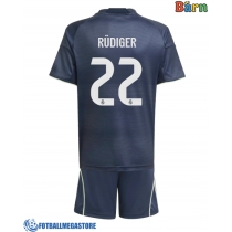 Fotballdrakt Barn Real Madrid Antonio Rudiger #22 Bortedraktsett 2025-26 Kortermet (+ Korte bukser)